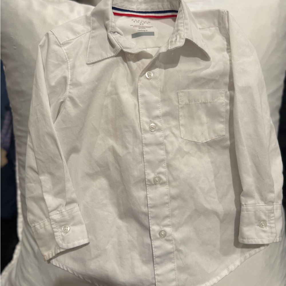 French Toast White Button Down Kids Shirt